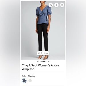 Cinq à Sept Blue Andra Wrap Top size XXS